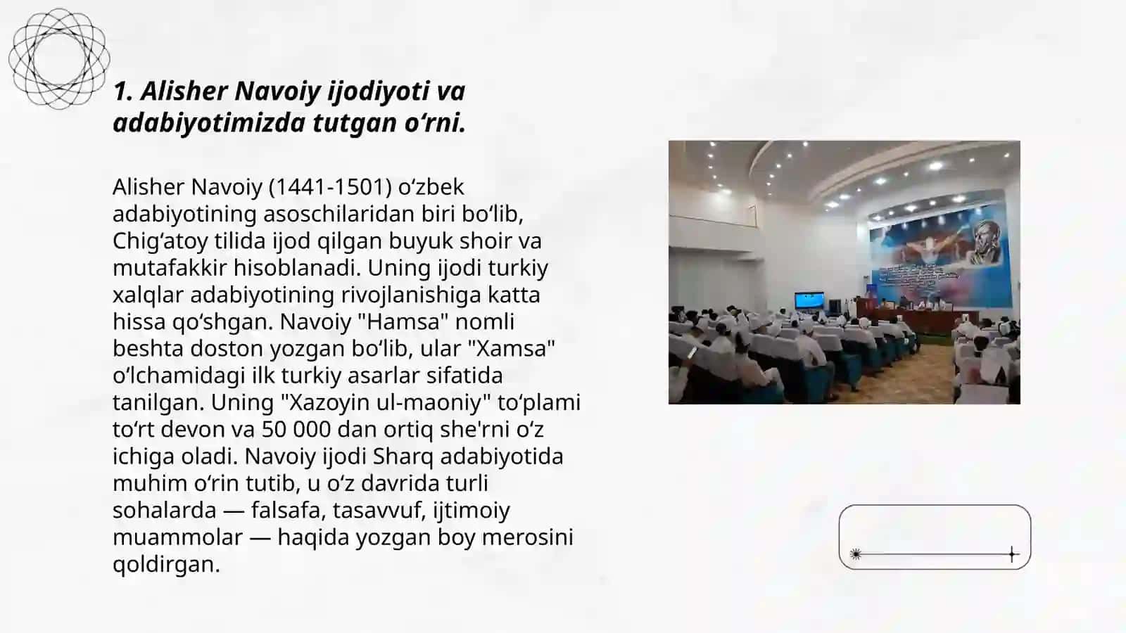 IX-XII asrlarda mamlakatimiz hududida ro'y bergan madaniy uyg'onish (Renessans). Buyuk allomalarning jahon sivilizatsiyasiga qo'shgan hissasi 3
