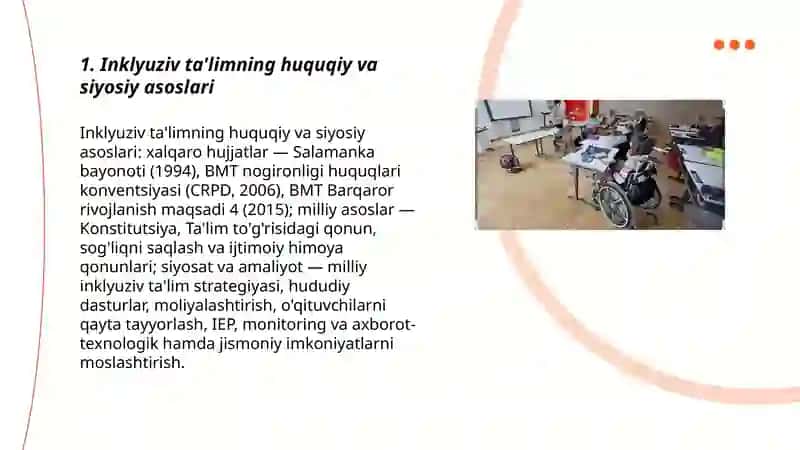 Inklyuziv ta'limni amalga oshirish jarayoni alohida talim ehtiyojlari bo'lgan bolaning shaxsini rivojlanishining xususiyatlari 3