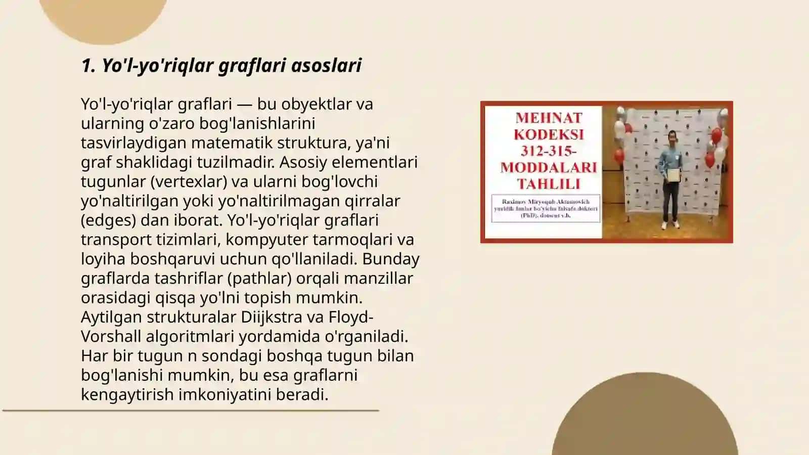 Graflarda eng qisqa yo'lni aniqlash algoritm tahlili 3
