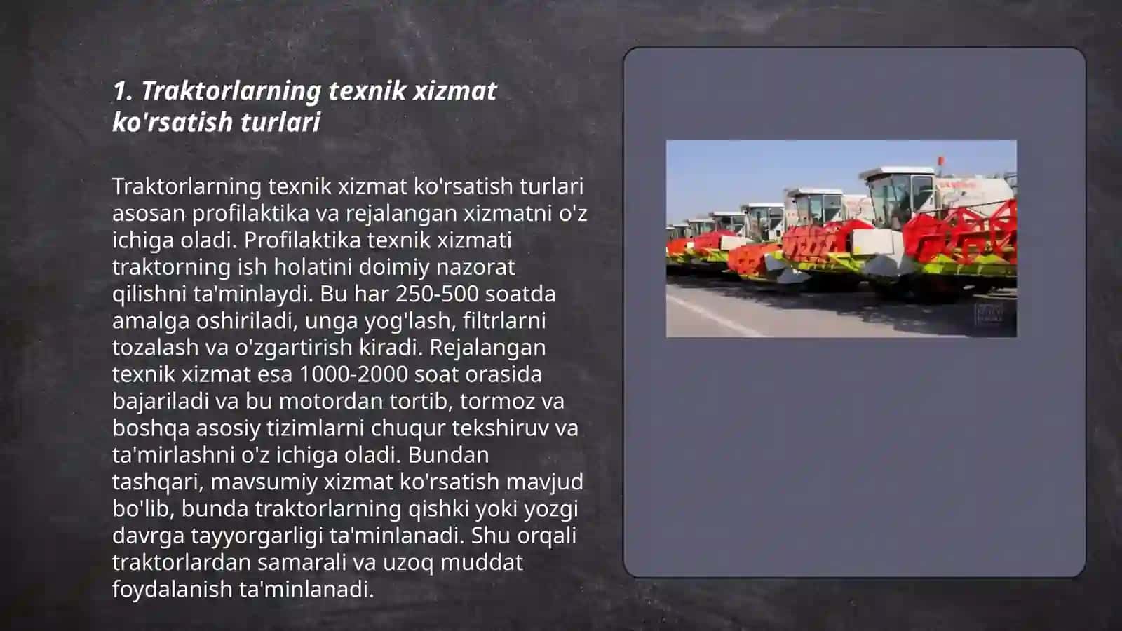 Traktorlarning Texnik Xizmat Ko'rsatish Turlari 3