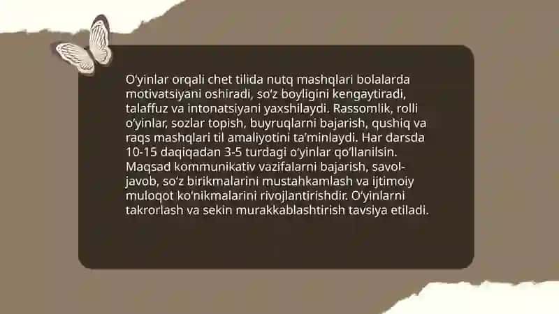 Maktabgacha taʼlimda chet tilida gapirishni oʻrganish mashqlari 3