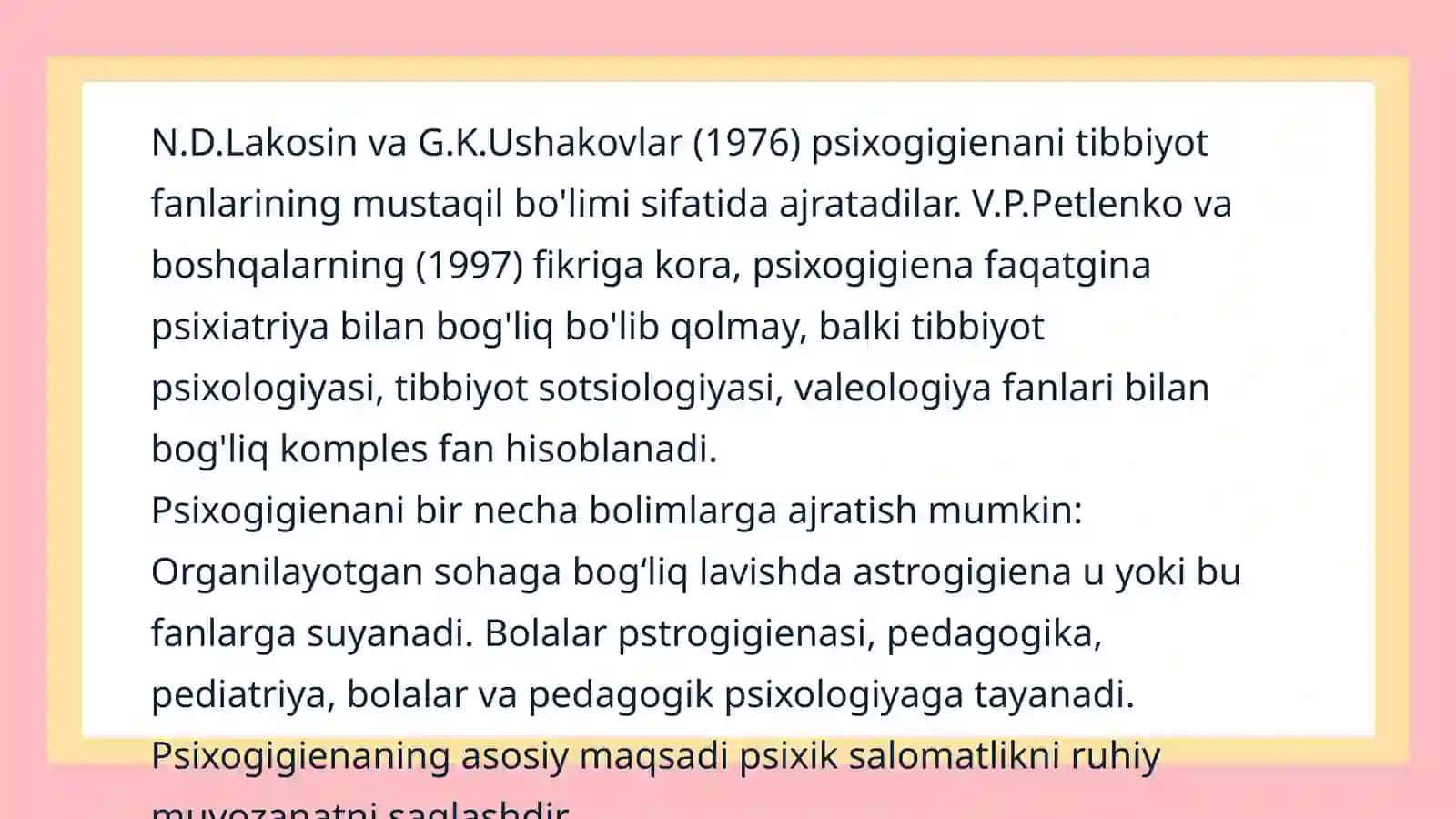Psixosotsial salomatlik, asosiy ko’rsatkichlar va baholash mezonlari 3