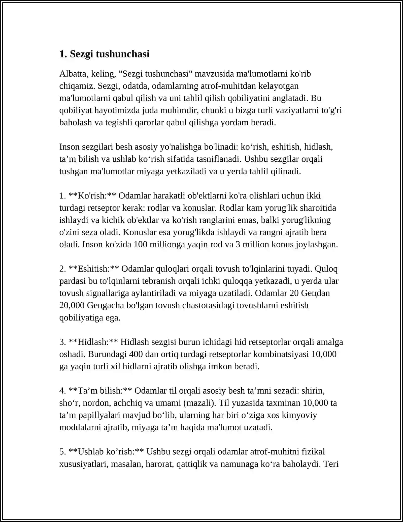 SEZGI VA IDROKNI O’RGANISH NAZARIYALARI 3