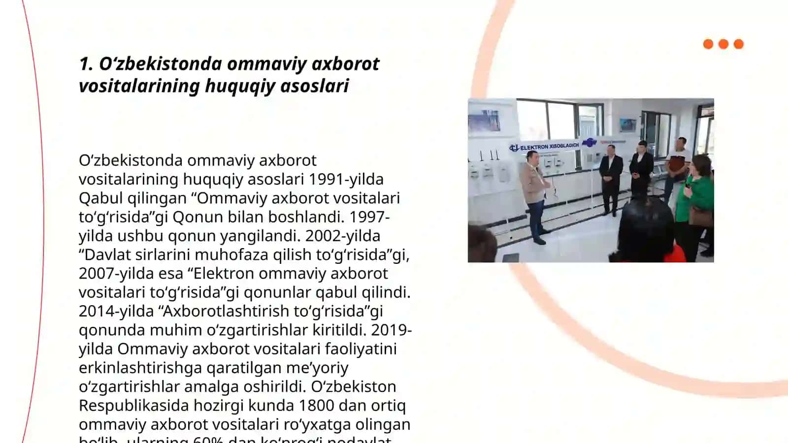 Oʻzbekistonda ommaviy axborot vositalarining huquqiy asoslari 3