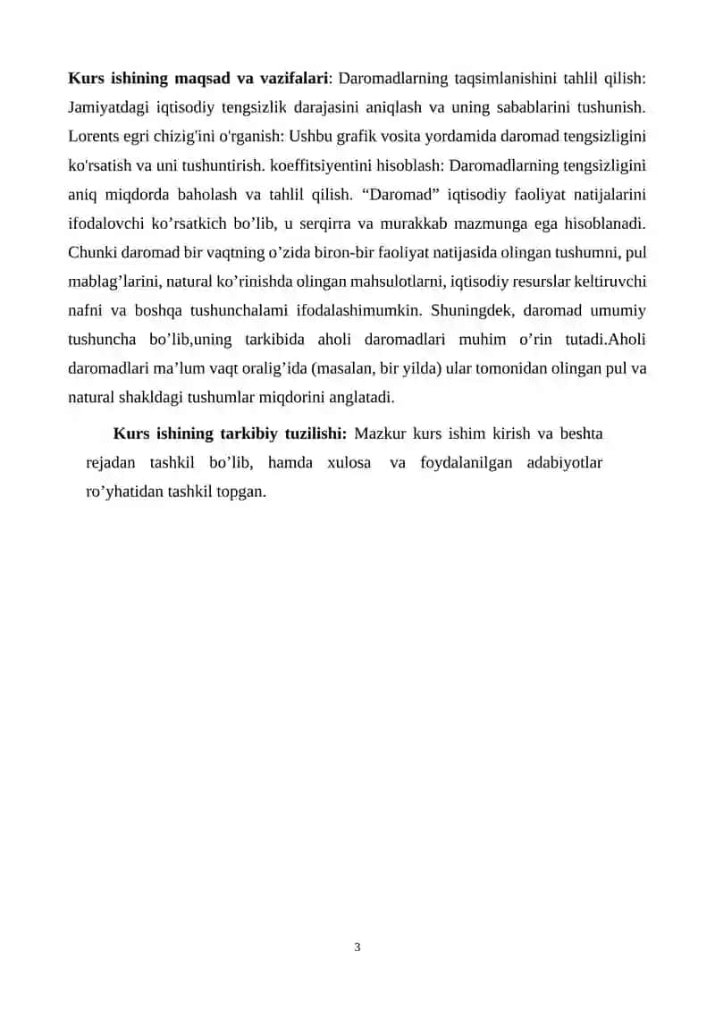 Daromadlarning taqsimlanishi va Lorents egri chizigʻi 3