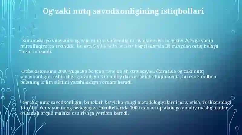 Og'zaki nutq savodxonligining xususiyatlari va istiqbollari 3