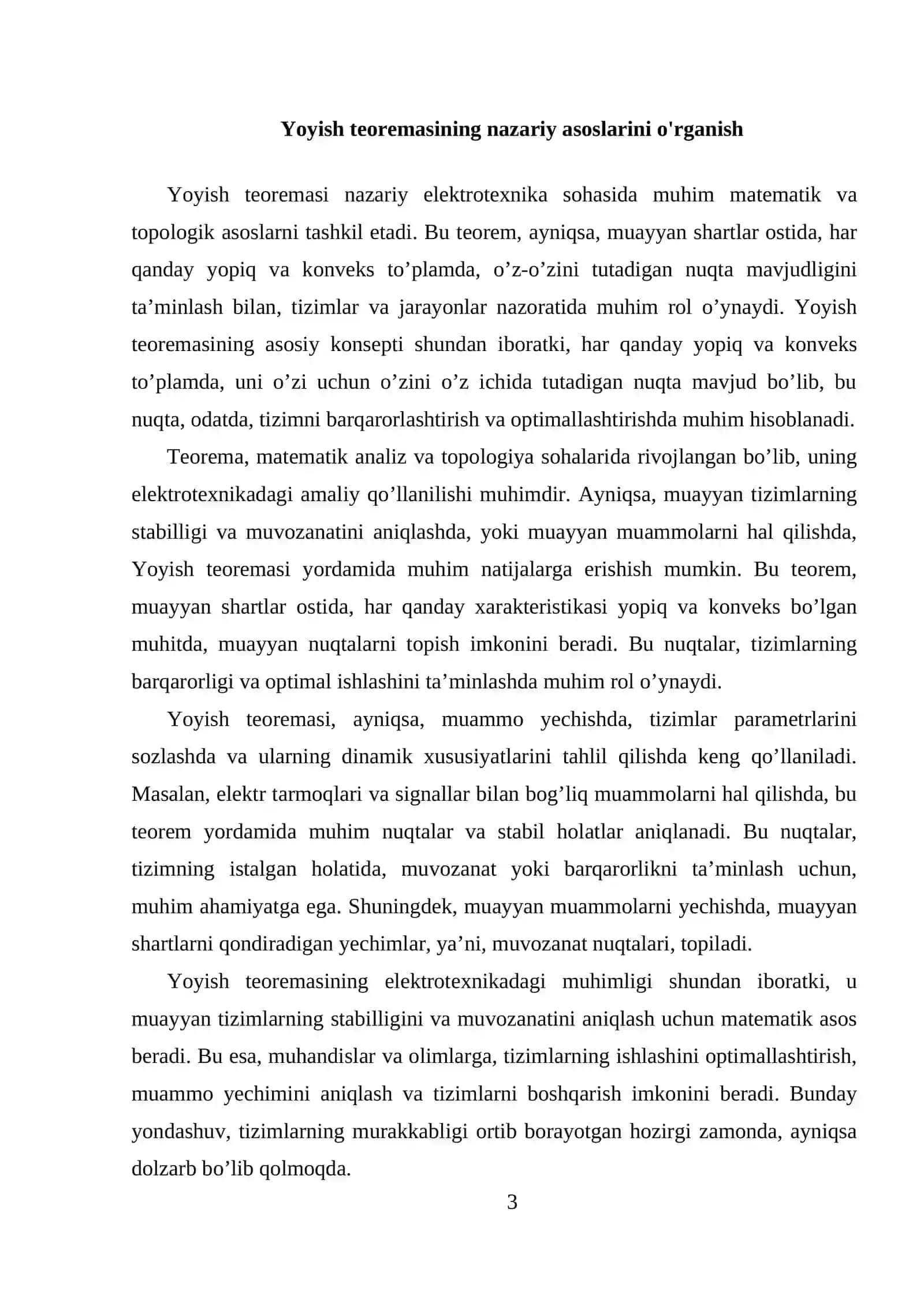 YOYISH TEOREMASI. DYUAMEL INTEGRALI 3