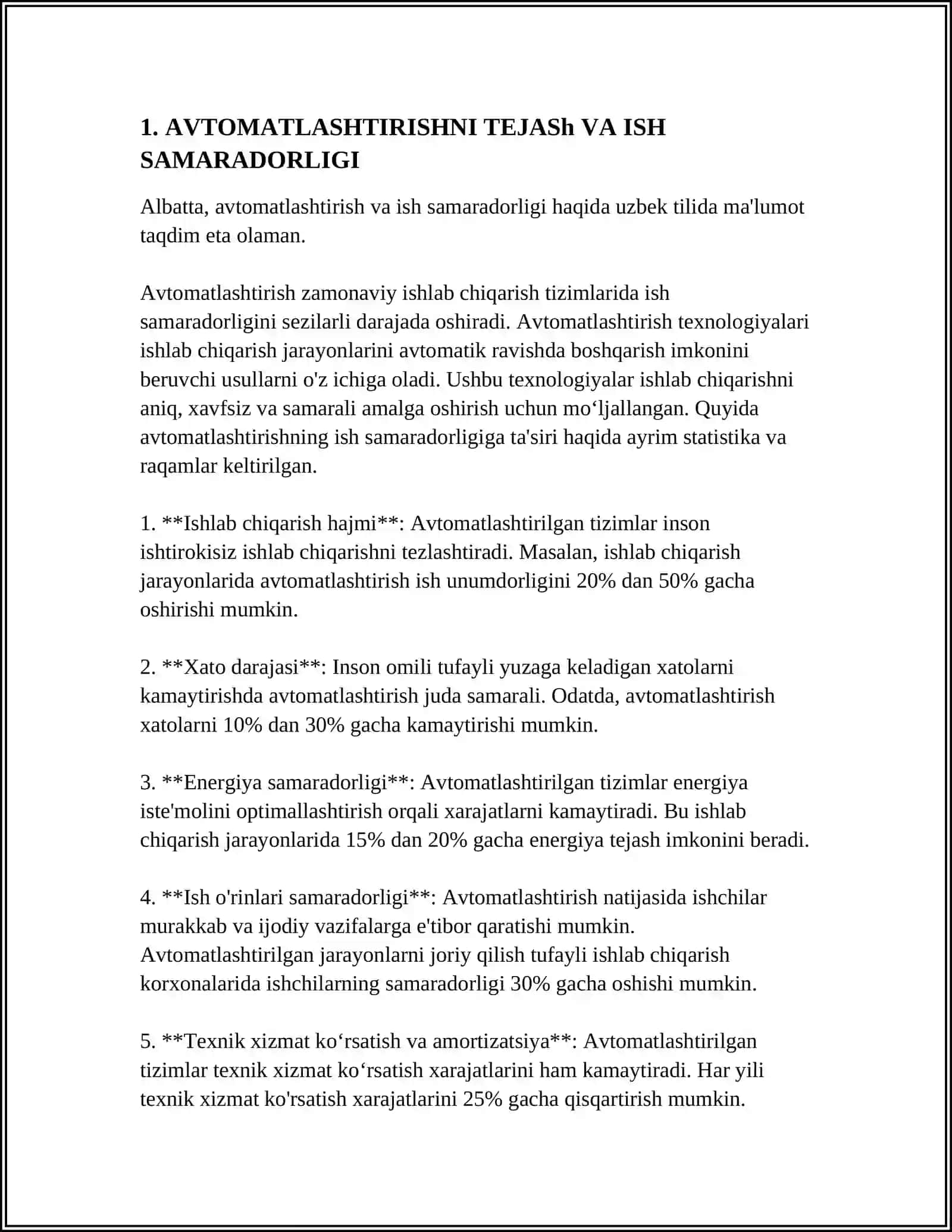 AVTOMATLASHTIRISHDA QO'LLANILADIGAN DASTURLARNING AFZALLIKLARI VA KAMCHILIKLARI 3