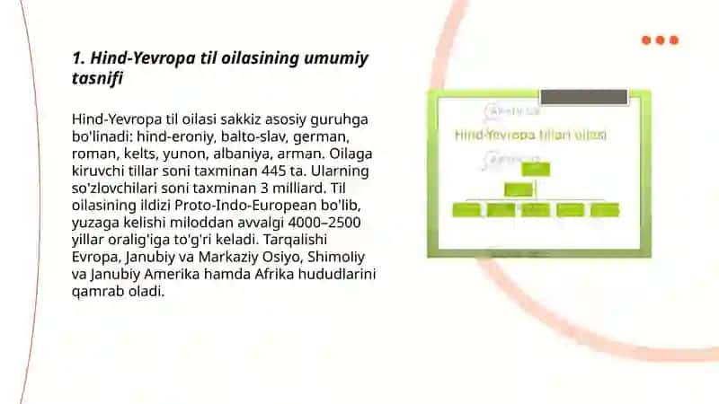 Til oilalari: Hind- Yevropa tillari oilasi. Roman tillari 3