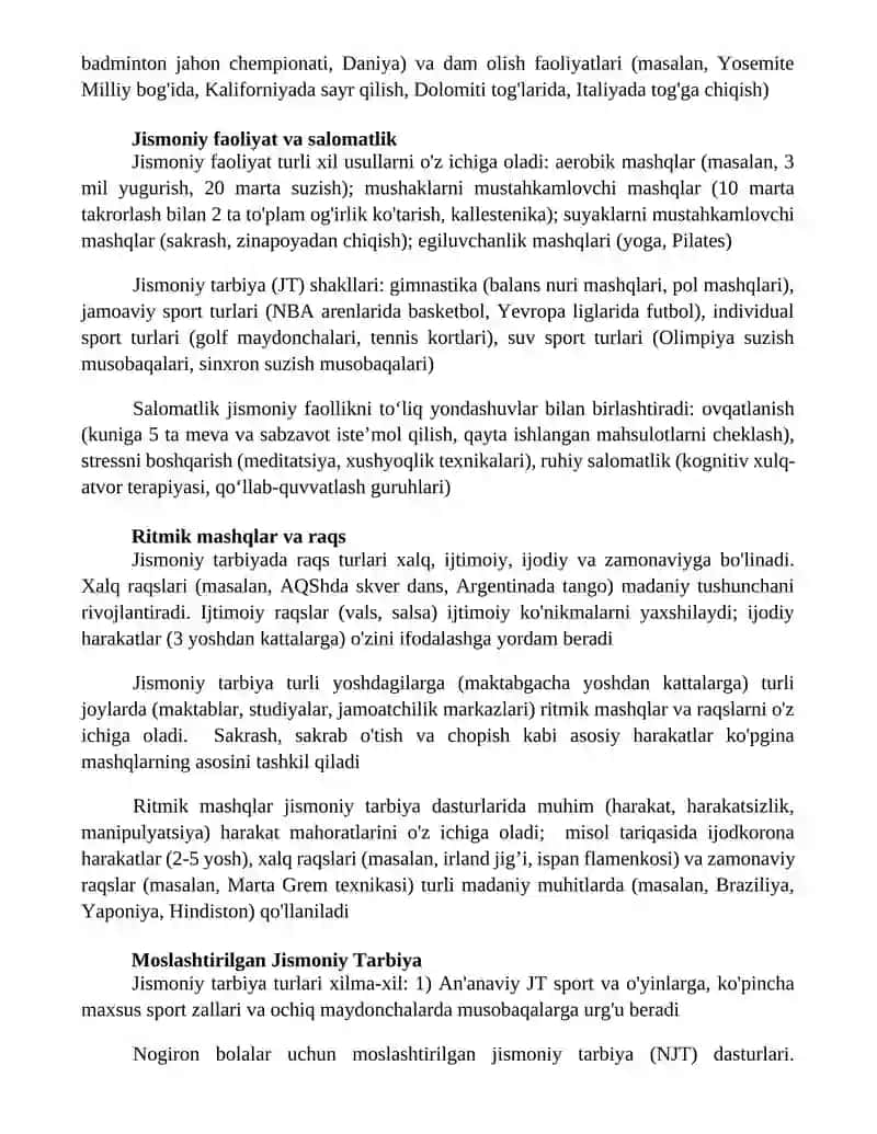 Jismoniy tarbiya fanining shakllari va turlari 3