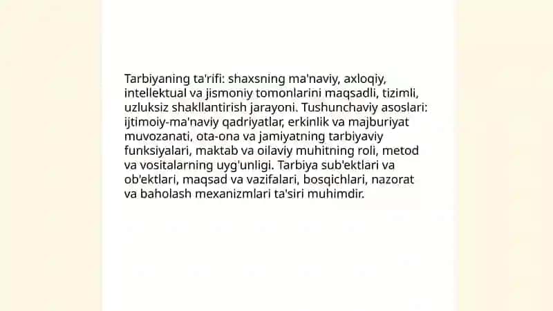 Tarbiyaning umumiy ta’rifi. Tarbiya jarayoni va uning mohiyati 3