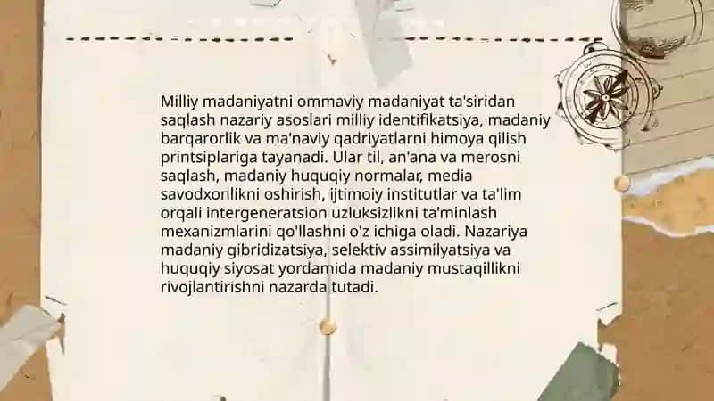 Milliy madaniyatni ommaviy madaniyatdan himoya qilish strategiyalari 3