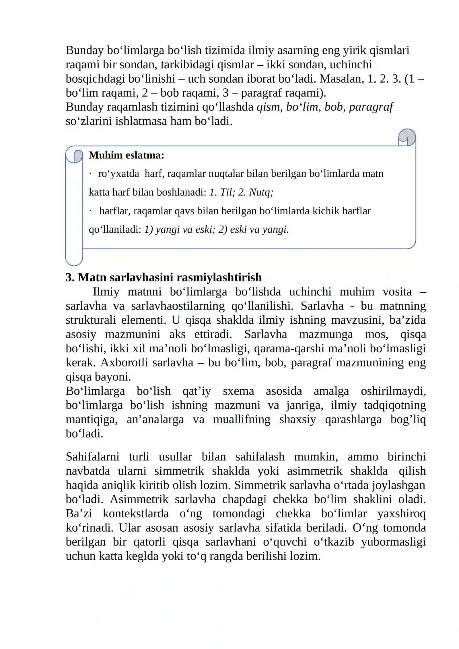 5-mavzu. Matnni ma’noviy qismlarga bo‘lish tamoyillari 3
