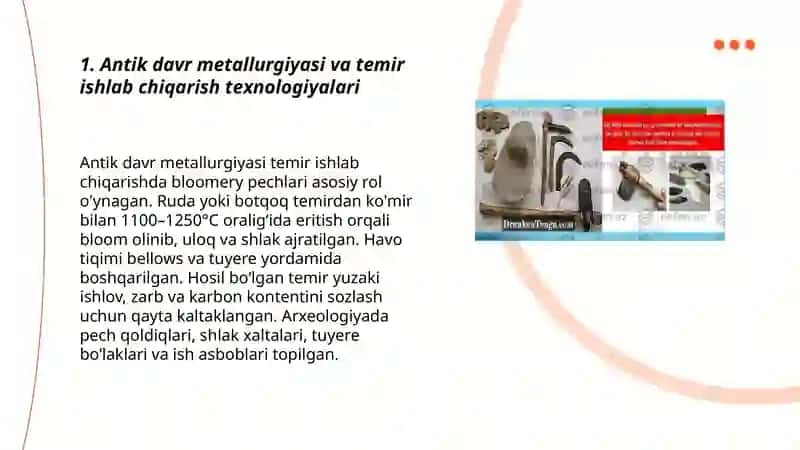 Arxiologiyada texnologik kashfiyotlar antik davr,o'rta asrlar 3