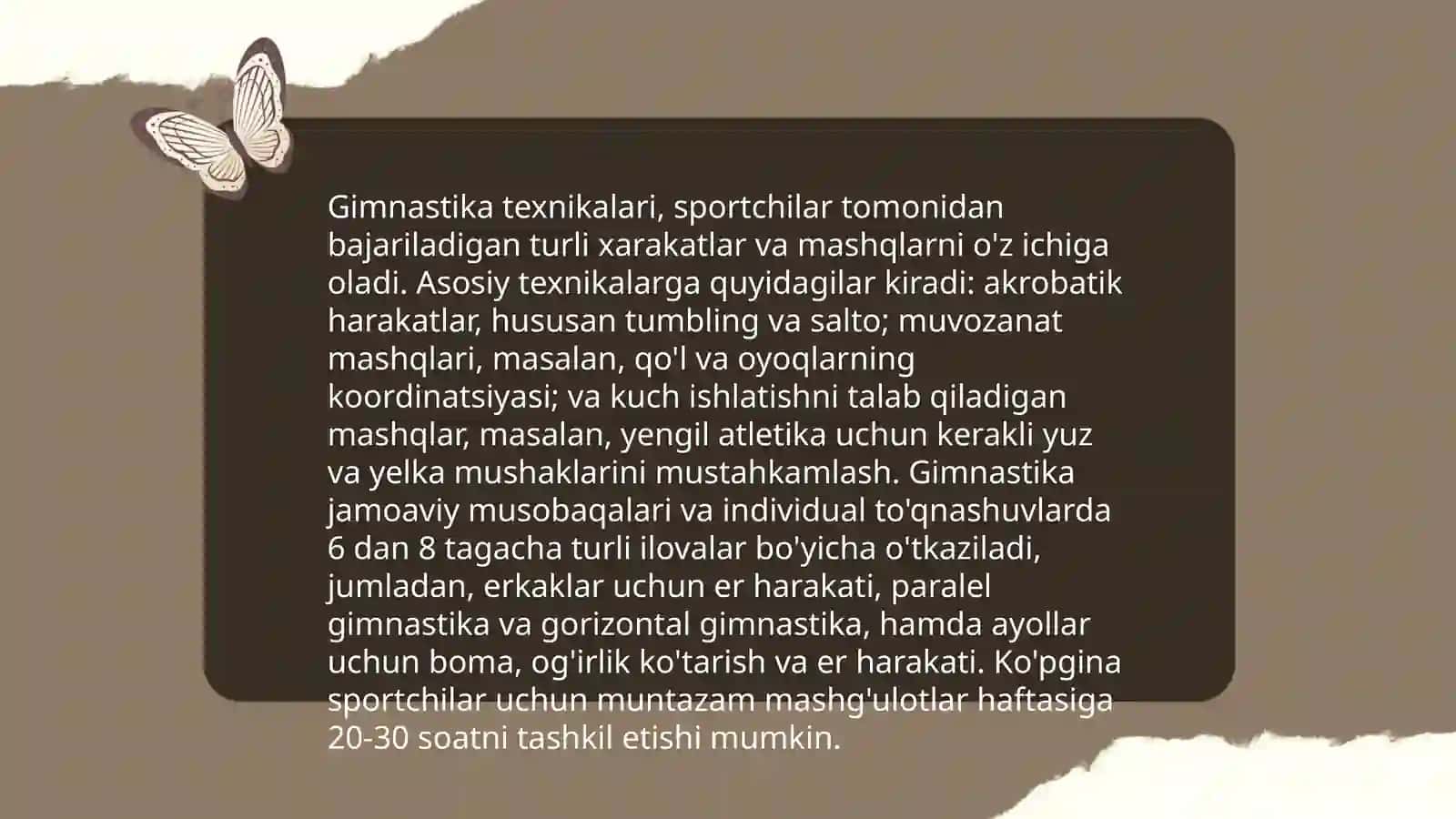 Gimnastika; Umumrivojlantiruvchi mashqlarini oʻrgatish 3