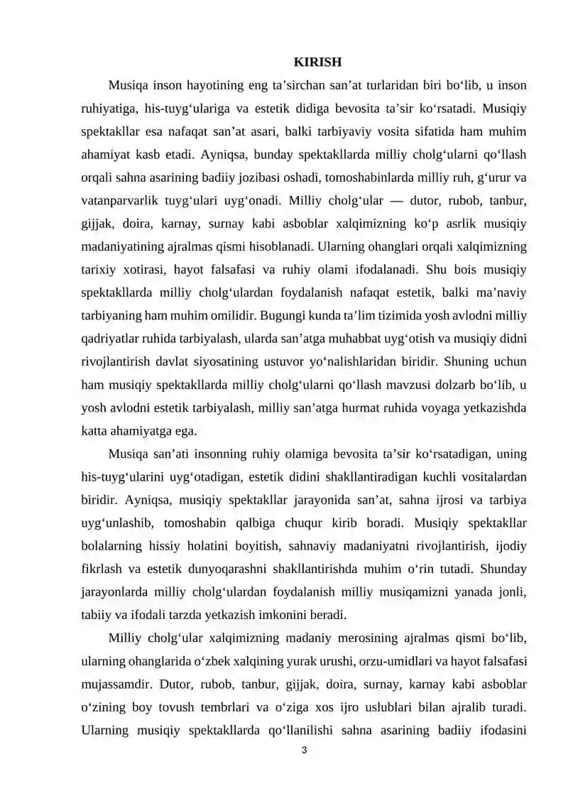 Musiqiy spektakllarda milliy cholg'ularni qo'llash 3