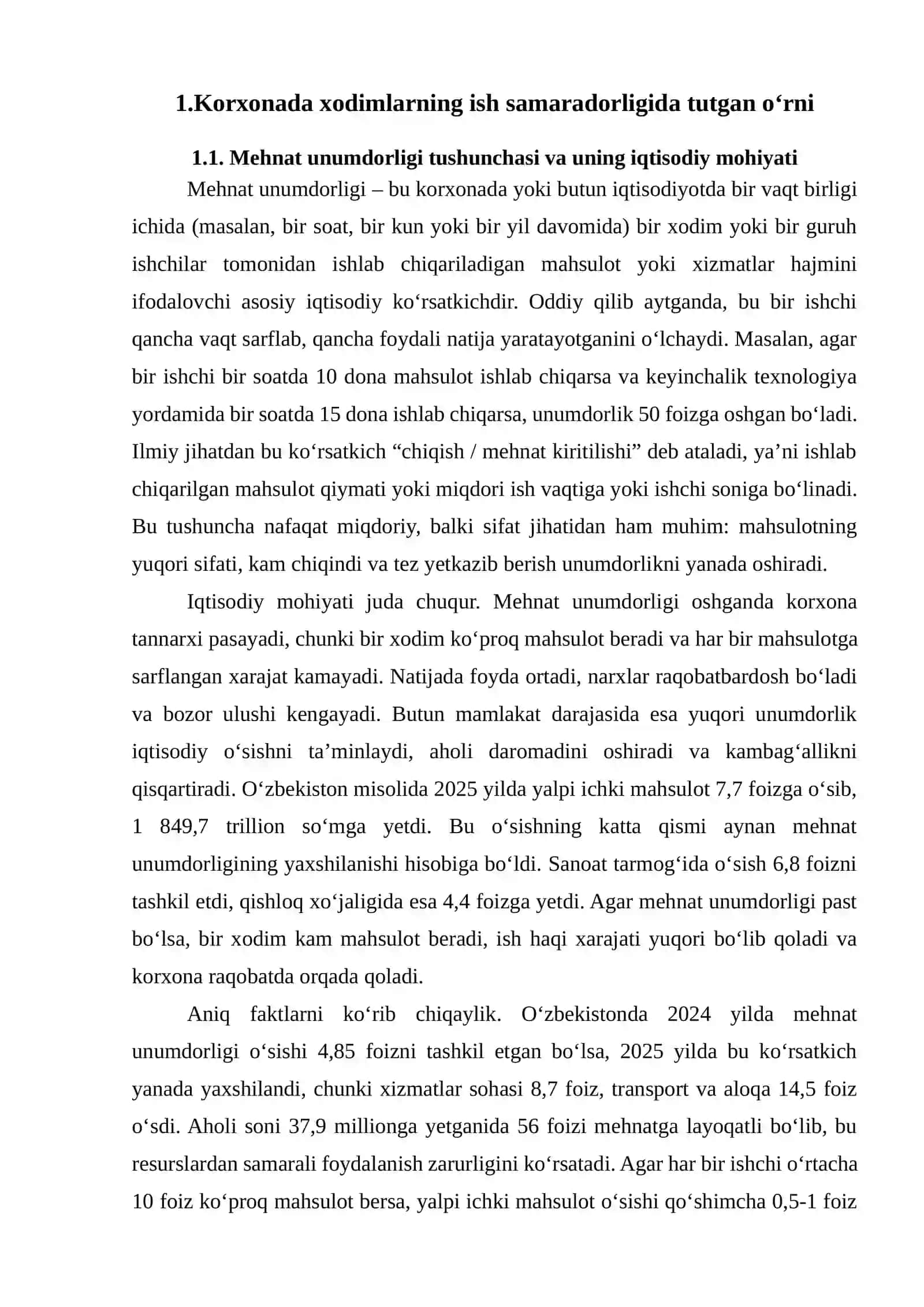 Ishchilarning mehnat unumdorligiga ta’sir etuvchi omillar tahlili 3