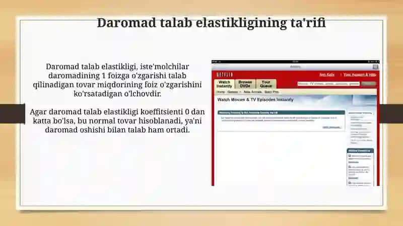 Daromad bo`yicha talab yumshoqligi va uning ishlatilishi 3