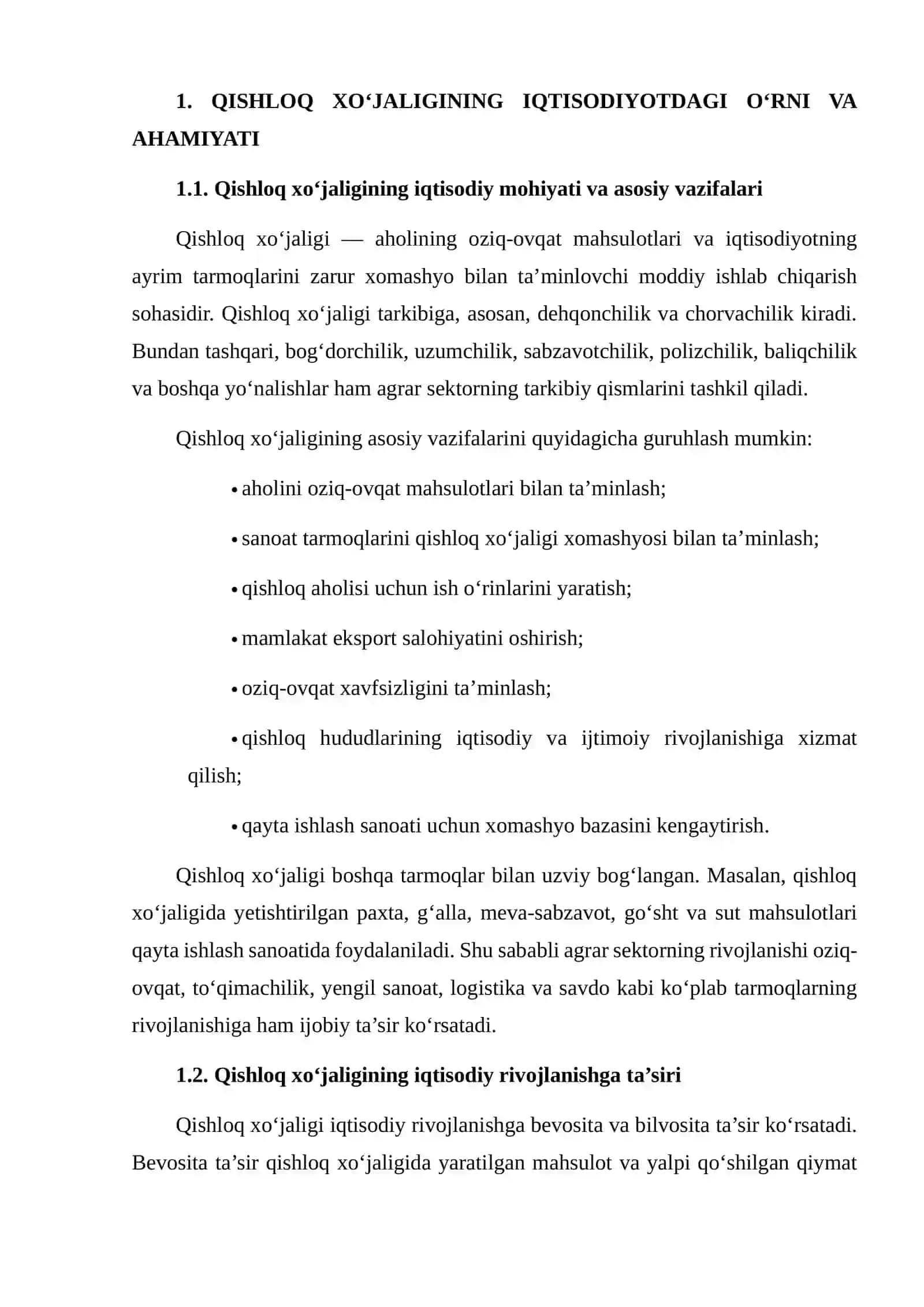 QISHLOQ XO‘JALIGINING IQTISODIY RIVOJLANISHDAGI AHAMIYATINI STATISTIK MA’LUMOTLAR ASOSIDA BAHOLASH 3