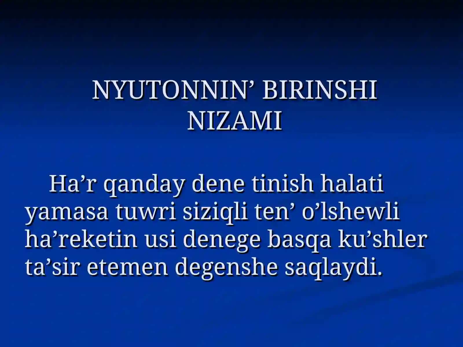 Nyutonning nizamlari 3