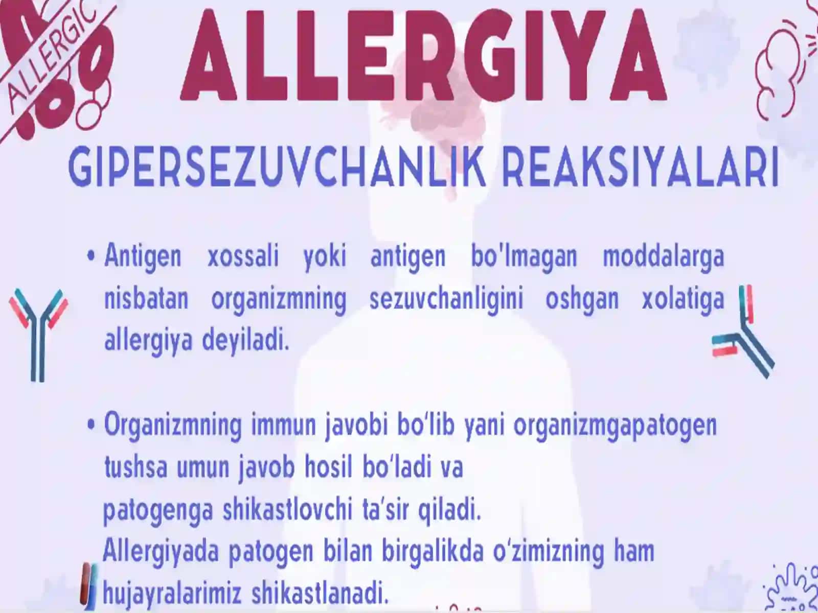O‘tasezuvchanlik reaksiyalari to’g’risida tushuncha. Autoimmunitet 3