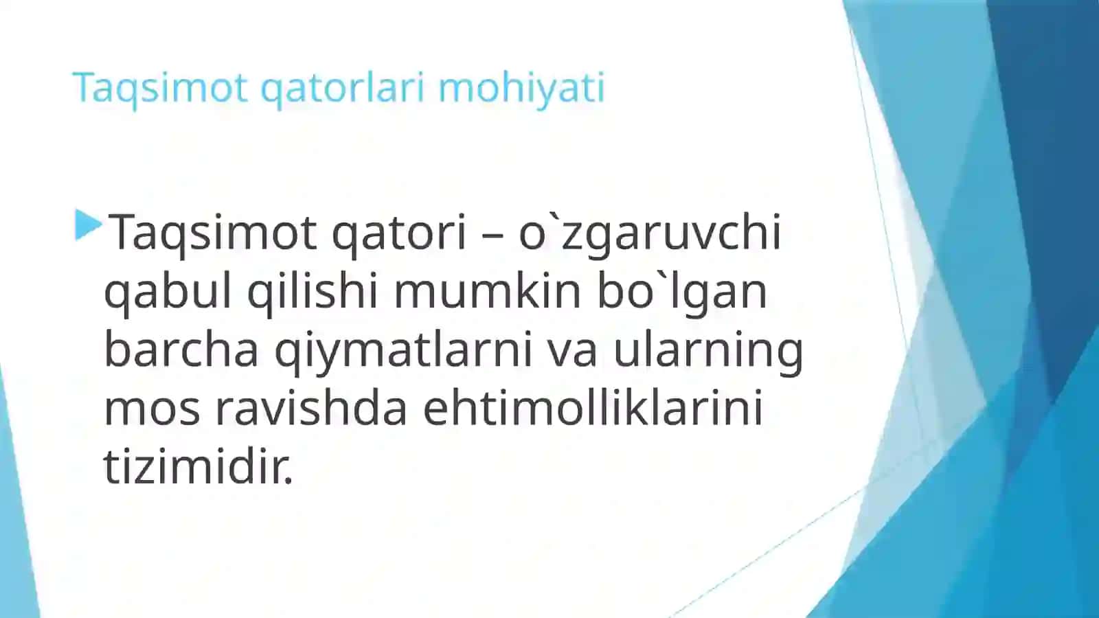 Diskret tasodifiy miqdorlar iqtisodiy tatbiqi 3