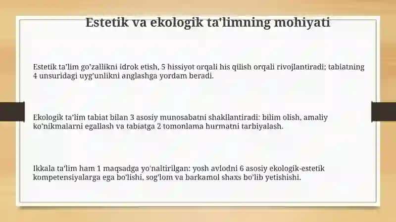 Estetik va Ekologik Ta'lim 3