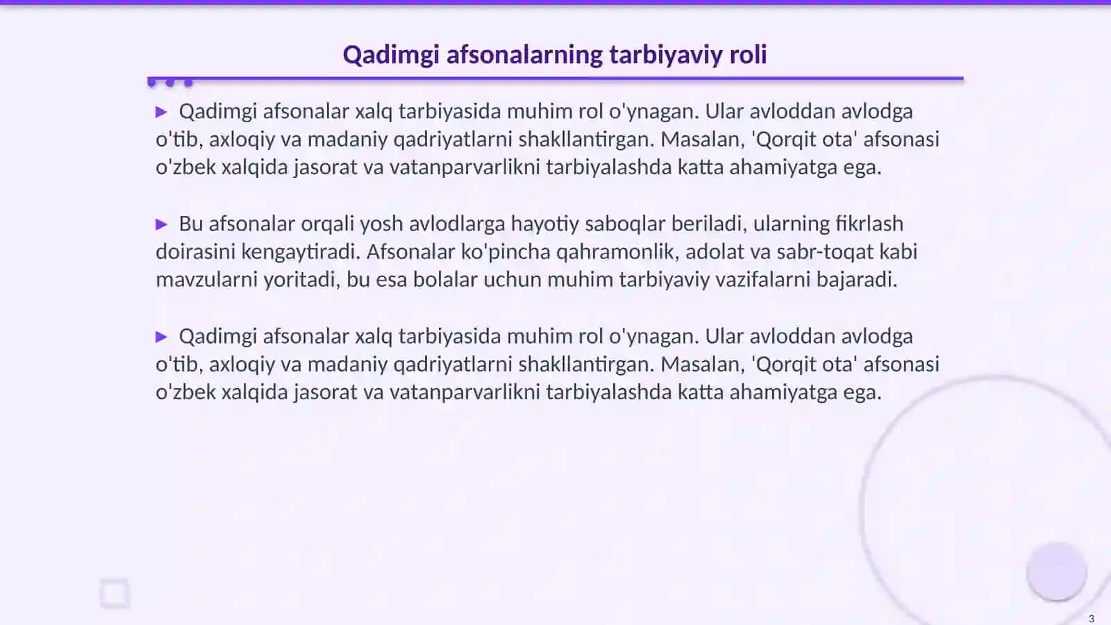 Qadimgi afsonalar va satirlarning tarbiyaviy ahamiyati 3
