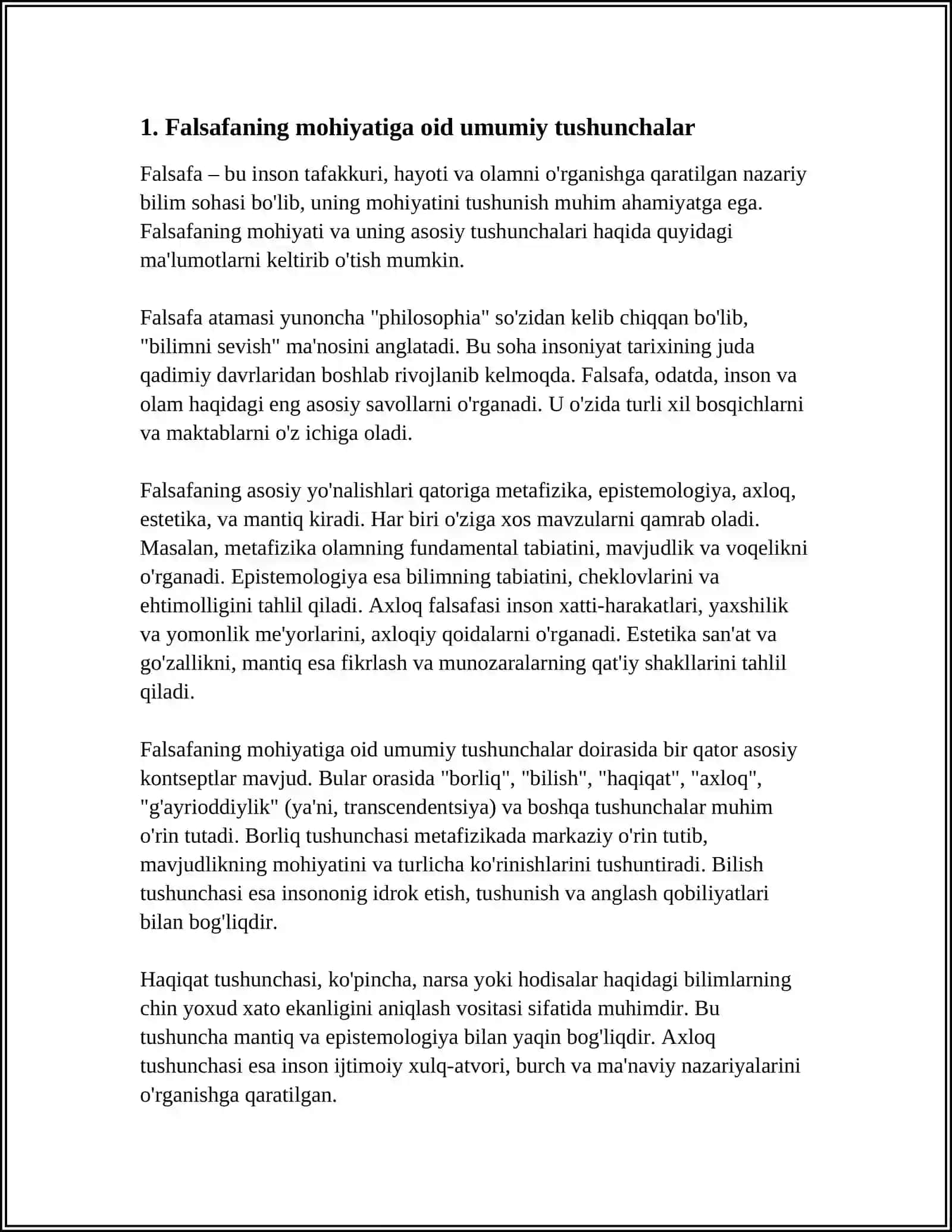 FALSAFA MOHIYATIGA OID SHARQ VA G'ARB MUTAFAKKIRLARI TA'RIFLARINI TUPLASH VA ULAR HAQIDA PIZWNTATSIYA TAYORLASH 3