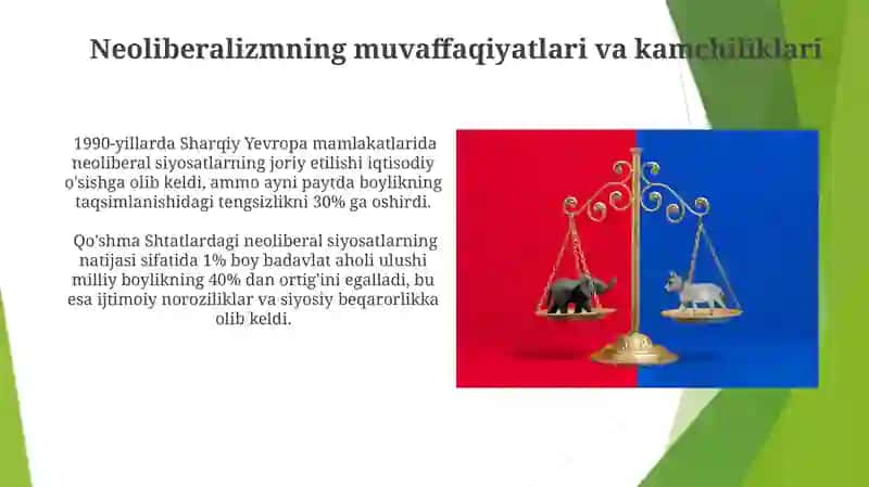 Neoliberalizmning muvaffaqiyatlari va kamchiliklari 3