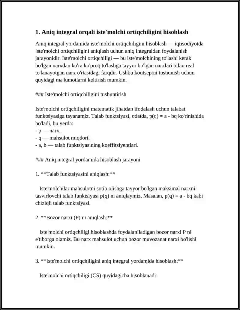ANIQ INTEGRAL TUSHUNCHASINING IQTISODIYOTGA QO’LLANILISHI 3