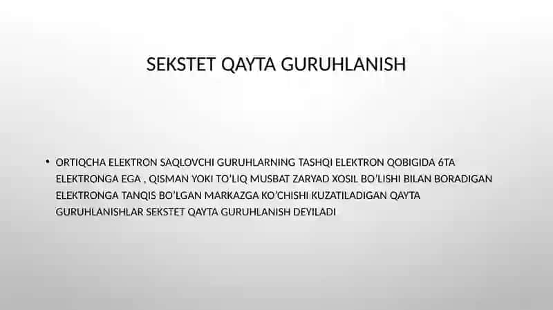 Sekstet qayta guruhlanish reaksiyalari 3
