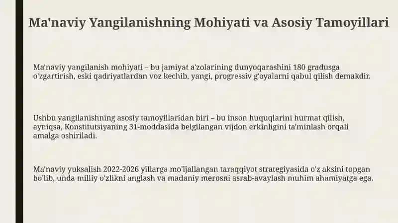 Ma'naviy Yangilanishning Mohiyati va Asosiy Tamoyillari 3