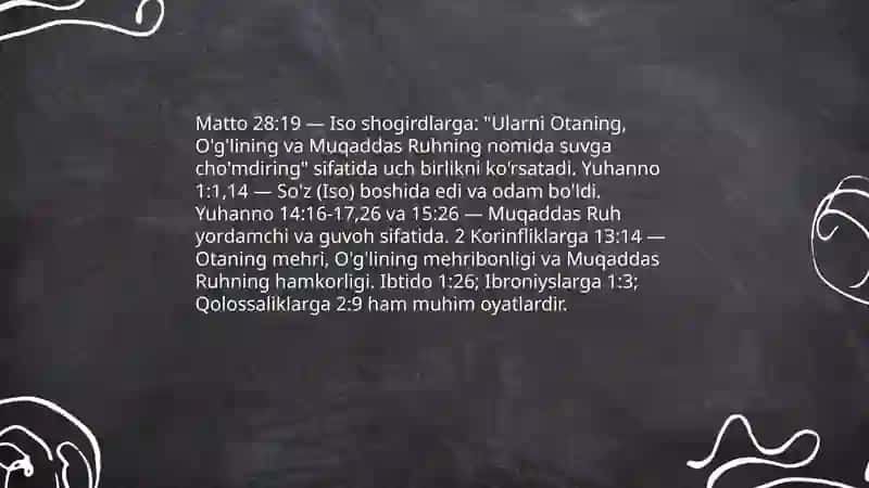 Xristianlik ta’limotida yakka xudoning uch qiyofasi haqidagi ta’limot 3