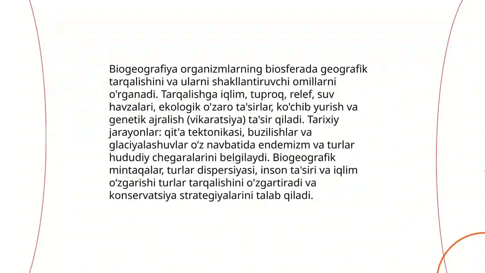 Tirik organizmlarning biosferada tarqalishi, evolyutsiyasi va yashash muhitlari 3