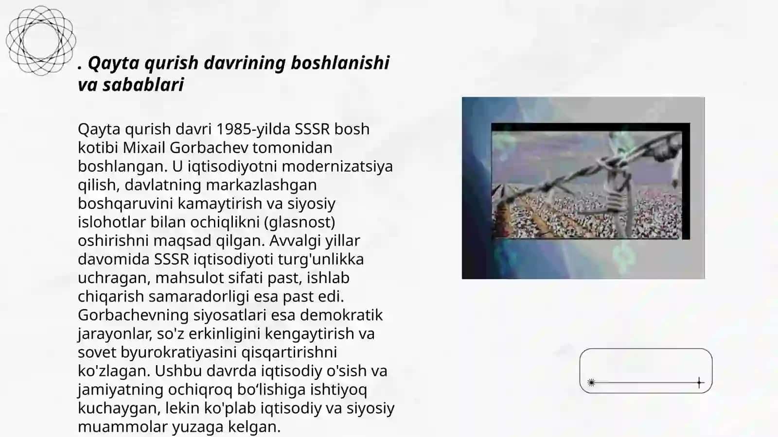 O'zbekiston tarixi fanidan "Qayta qurish" yillarida O'zbekistondagi ijtimoiy-siyosiy vaziyat 3