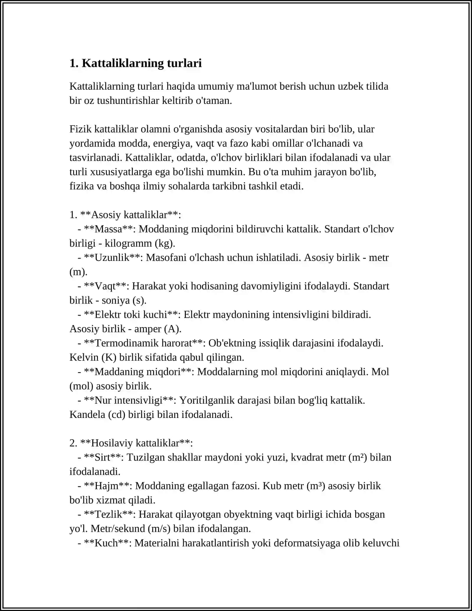KATTALIKNING BIRLIKLARI VA KATTALIKLAR XAQIDA UMUMIY MA'LUMOT 3