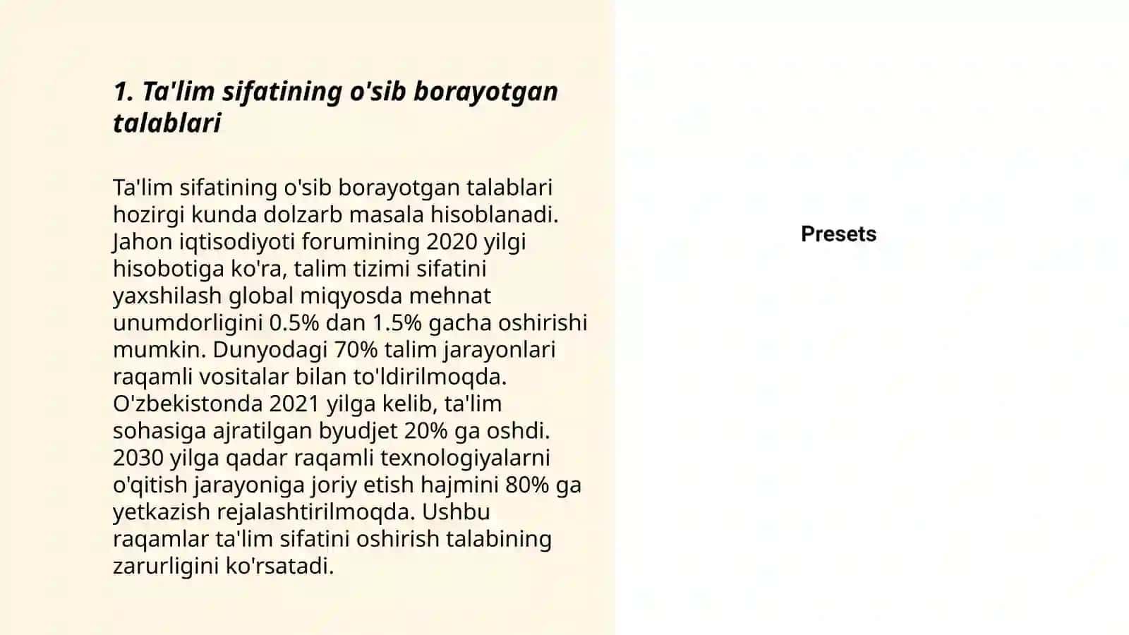 Ta'lim sifatining o'sib borayotgan talablari 3