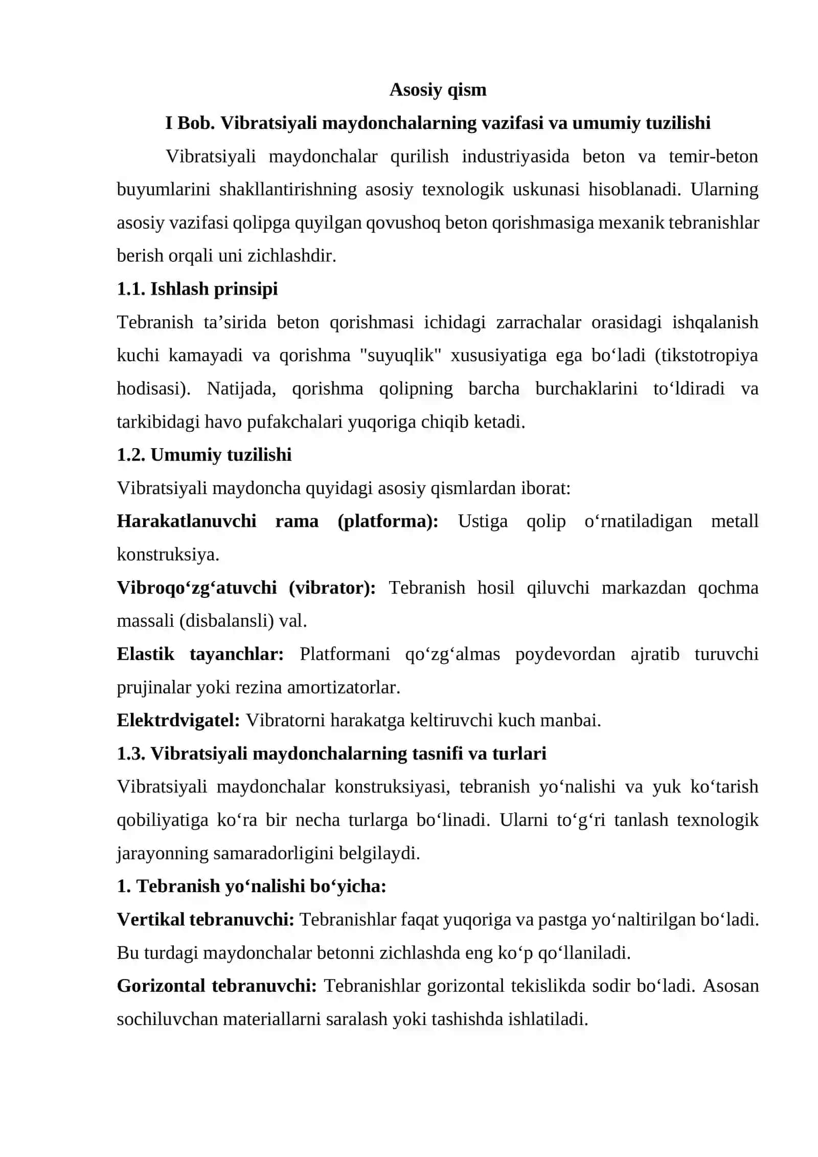 Vibratsiyali maydonchaning asosiy parametrlari hisobi 3