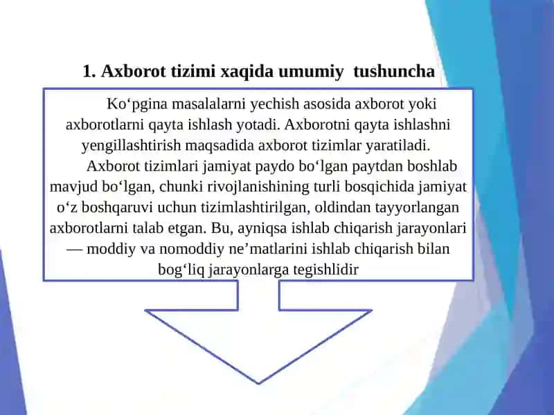 Axborot Tizimlari Tushunchasi 3