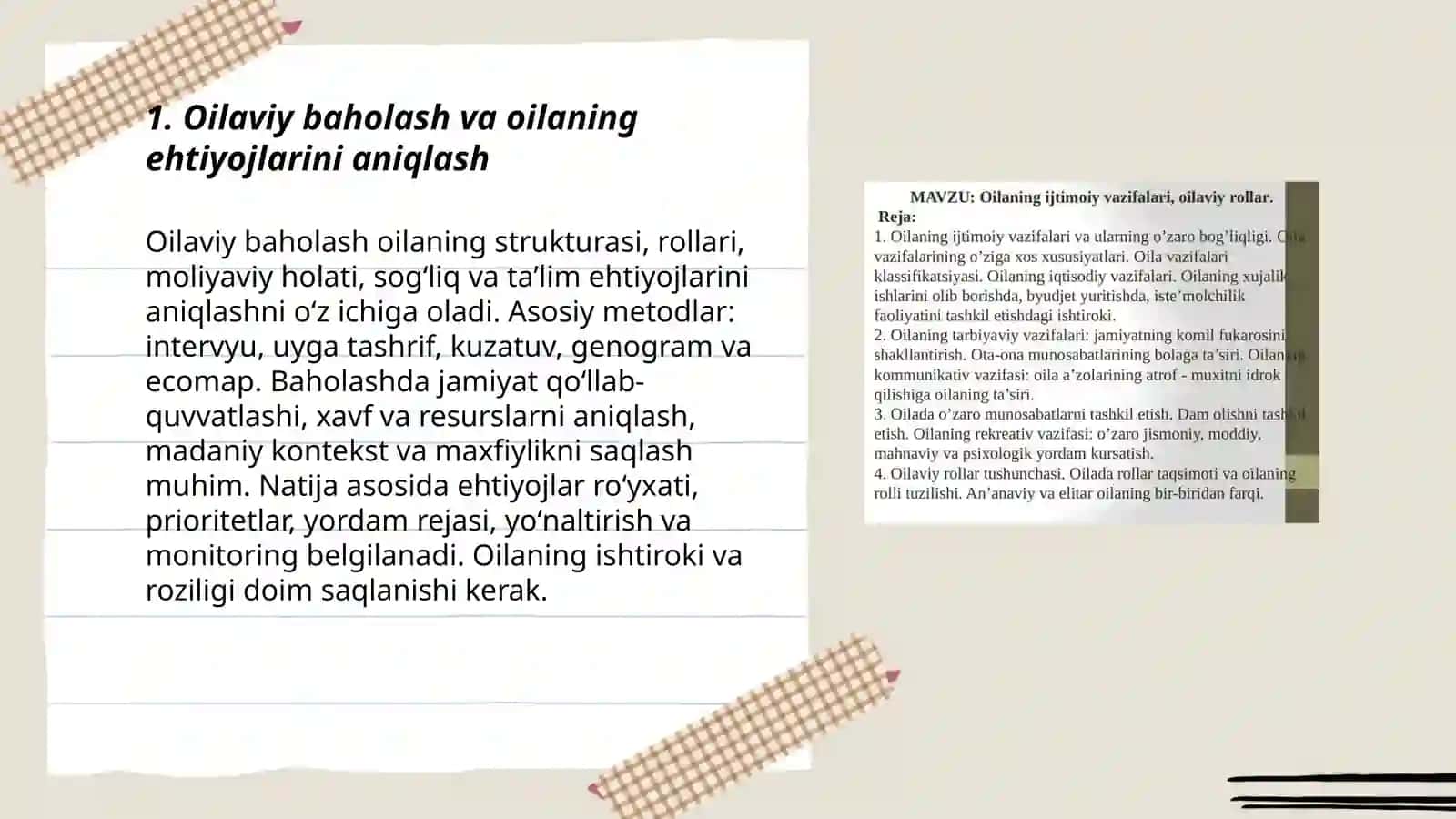 Oilaviy baholash va oilaning ehtiyojlarini aniqlash 3