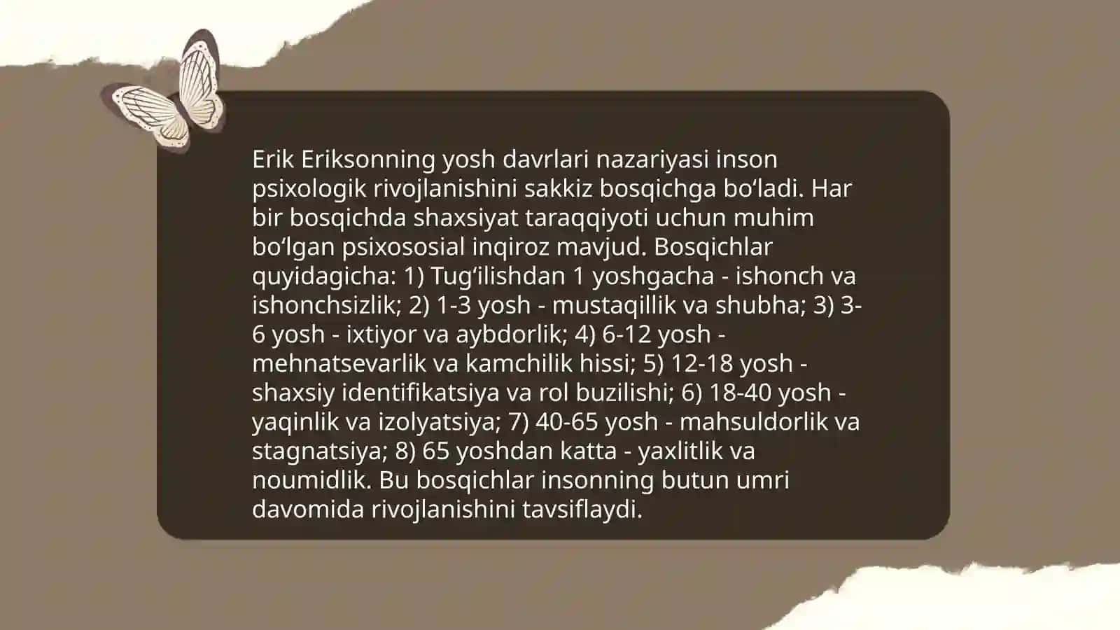 Erikson yosh davrlar klassifikatsiyasi 3