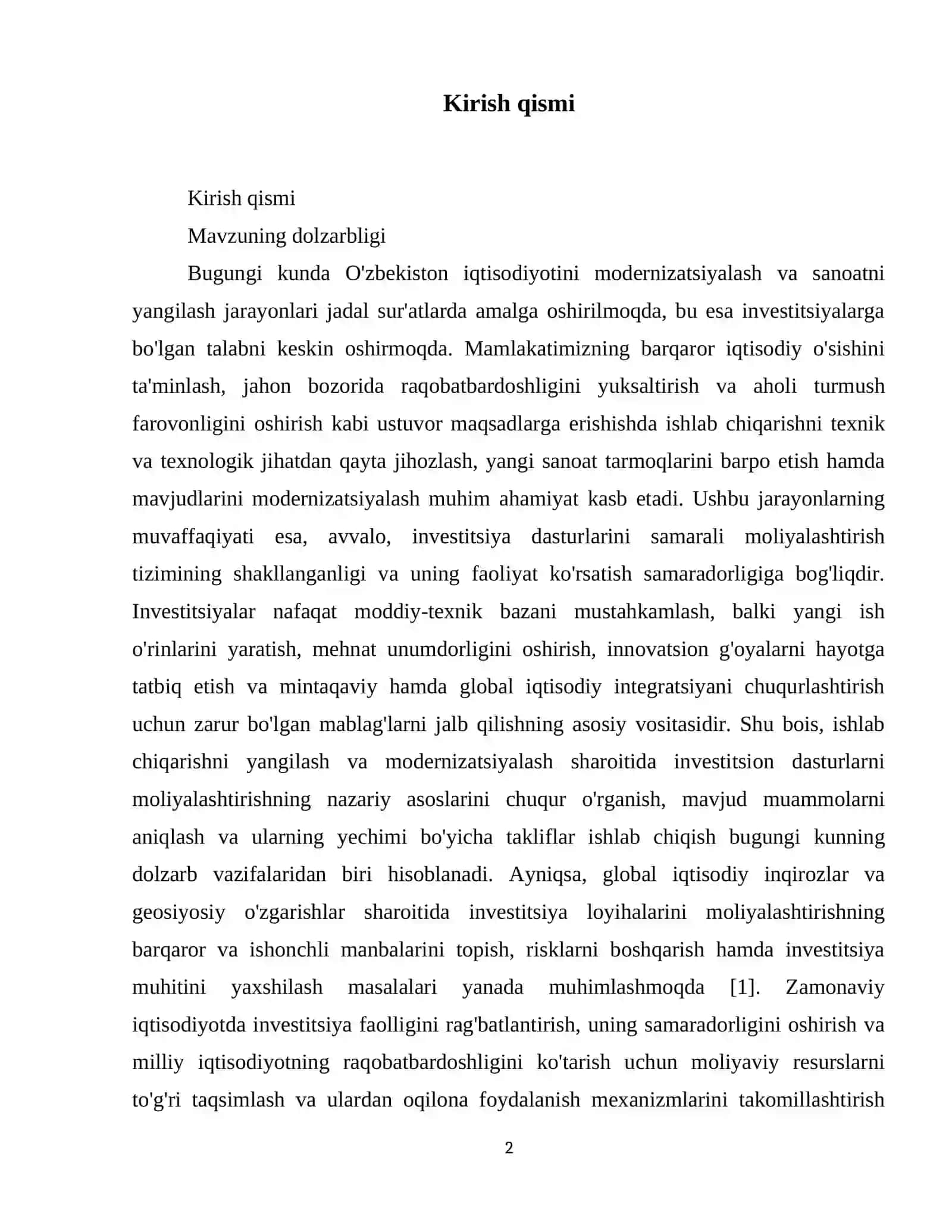 Ishlab chiqarishni yangilash va modernizatsiyalash sharoitida investitsion dasturlarni moliyalashtirishni nazariy asoslari. 3
