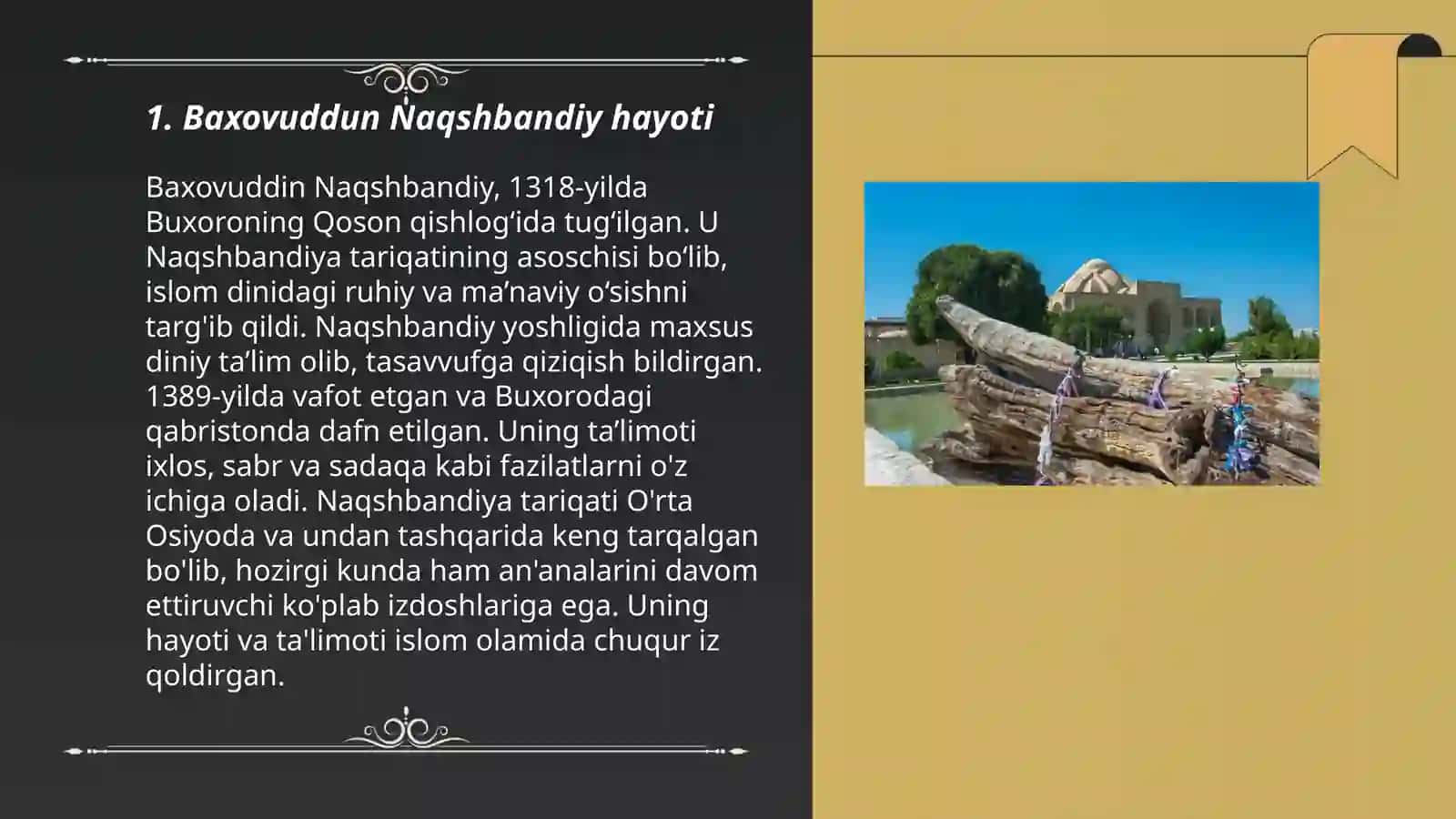 Baxovuddun Naqshbandiy, Naqshbandiylik tariqati 3