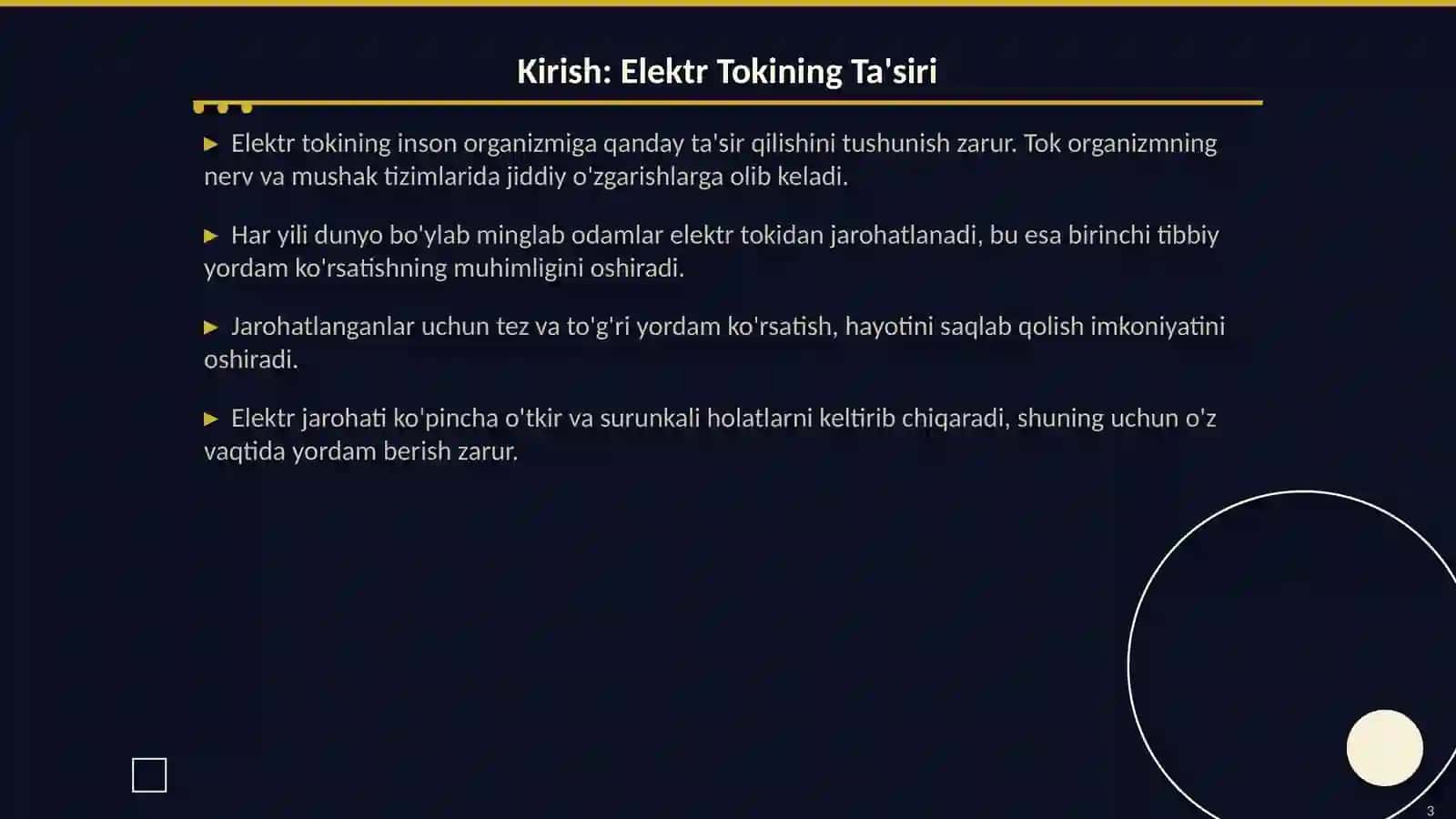 Elektr Tokidan Jaroxatlanganlarga Birinchi Tibbiy Yordam 3