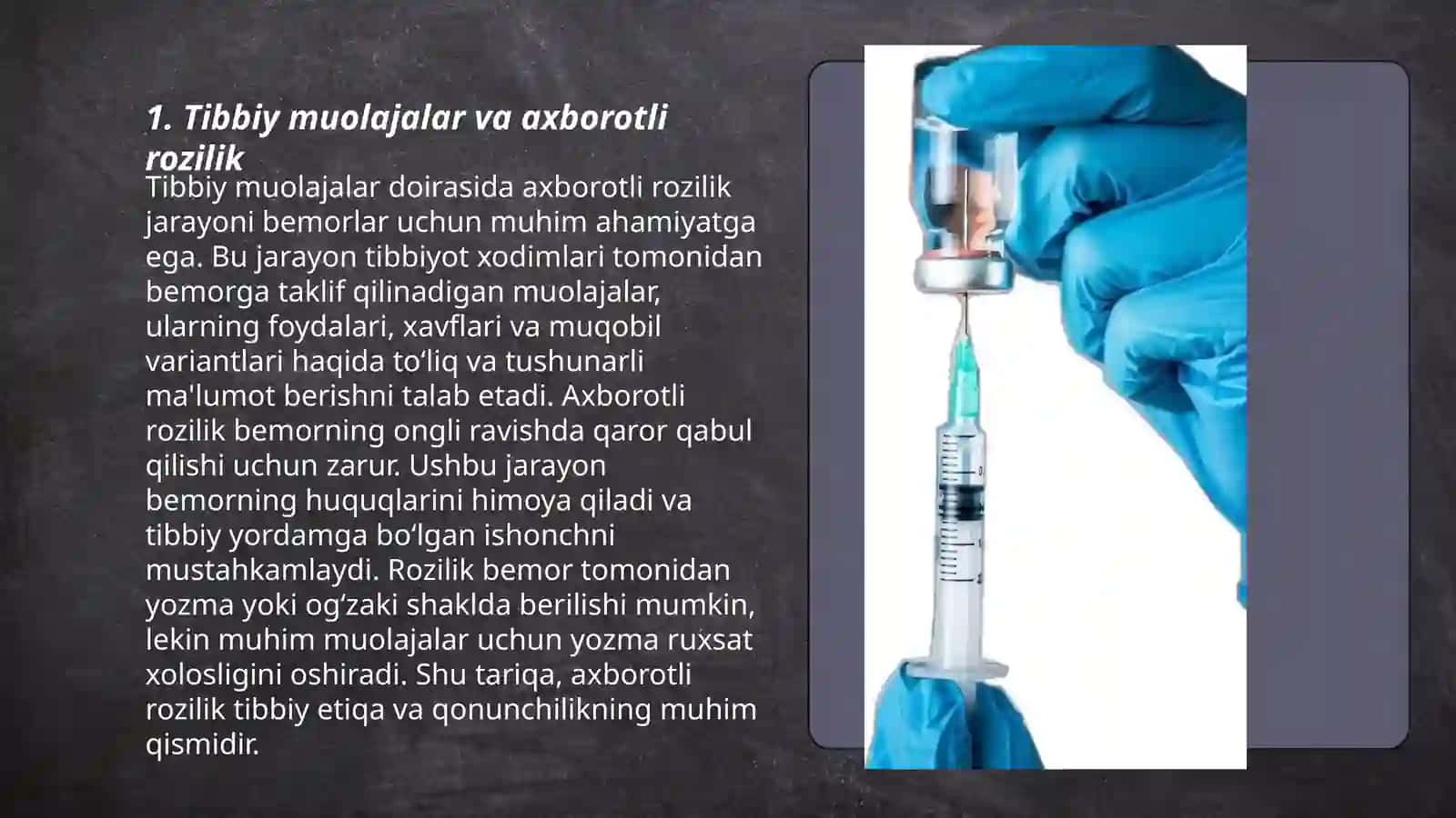 Tibbiy muolajalarga rozilik masalasi 3