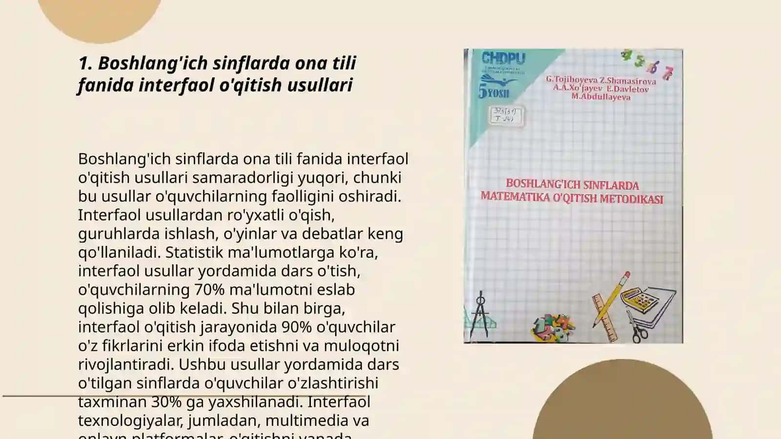 Boshlang'ich sinflarda ona tili va matematika 3
