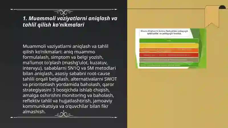 O’qituvchi faoliyatida muammoli vaziyatlarni hal qilish pompitentsiyalari 3