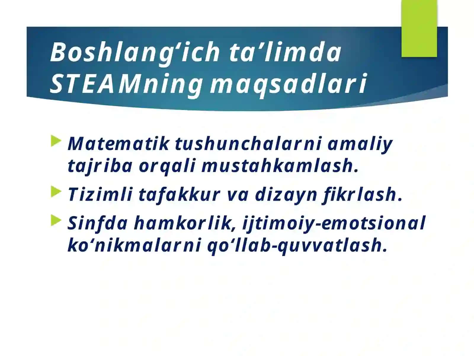 Boshlang‘ichta’limda STEAM texnologiyalaridan foydalanish 3
