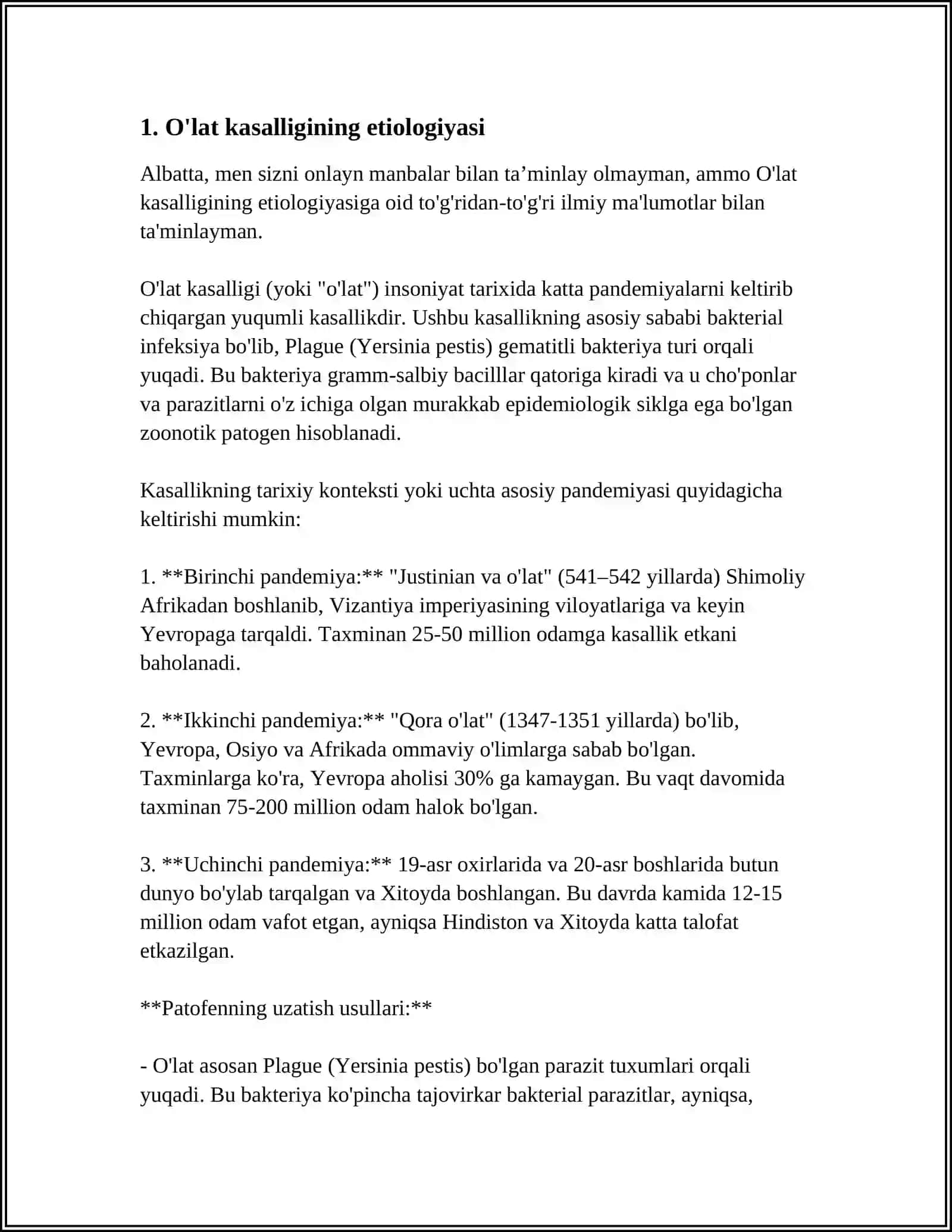 O'lat kasalligining etiologiyasi 3